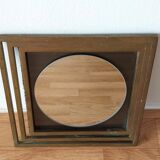 Modernist mirror in gilded brass 1960.