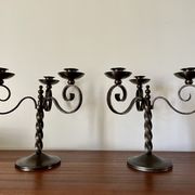 Pair of brutalist candelabra by Charles Piguet 1930