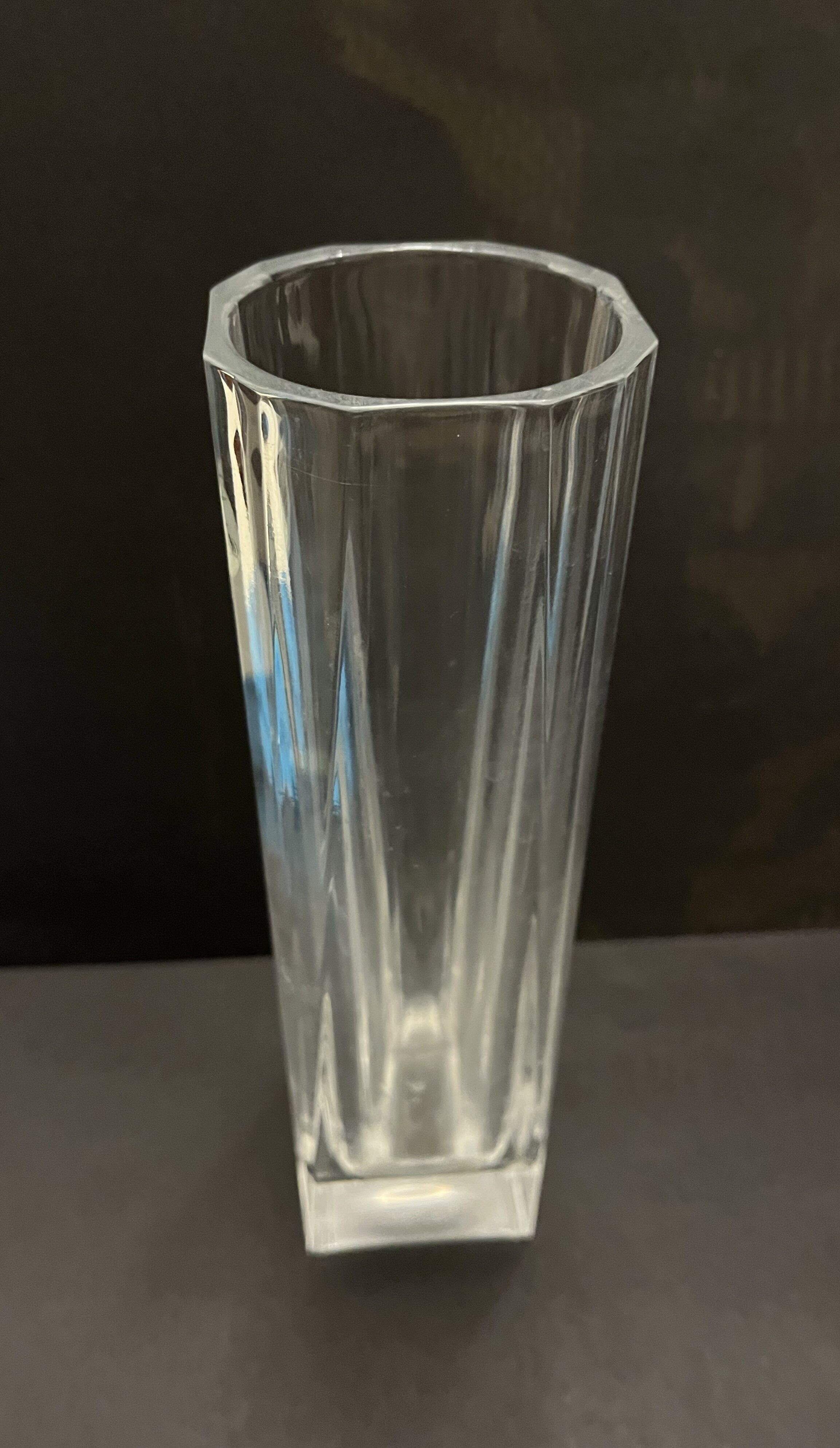 Square-based crystal vase