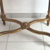 Console wood and gilded stuck with marble top