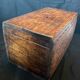 Old wooden chest with carved rosettes regionalism folk art