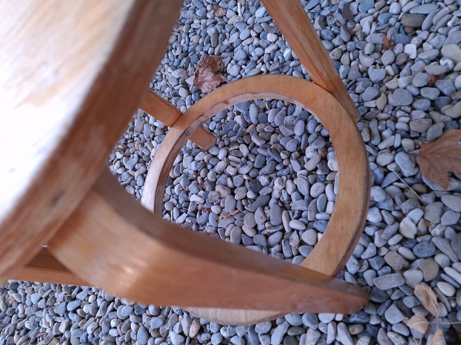 Vintage curved wooden stool