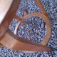 Vintage curved wooden stool