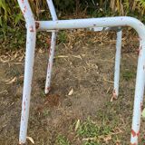 4 mismatched chairs Tolix brasserie bistro terrace French bistro 60s