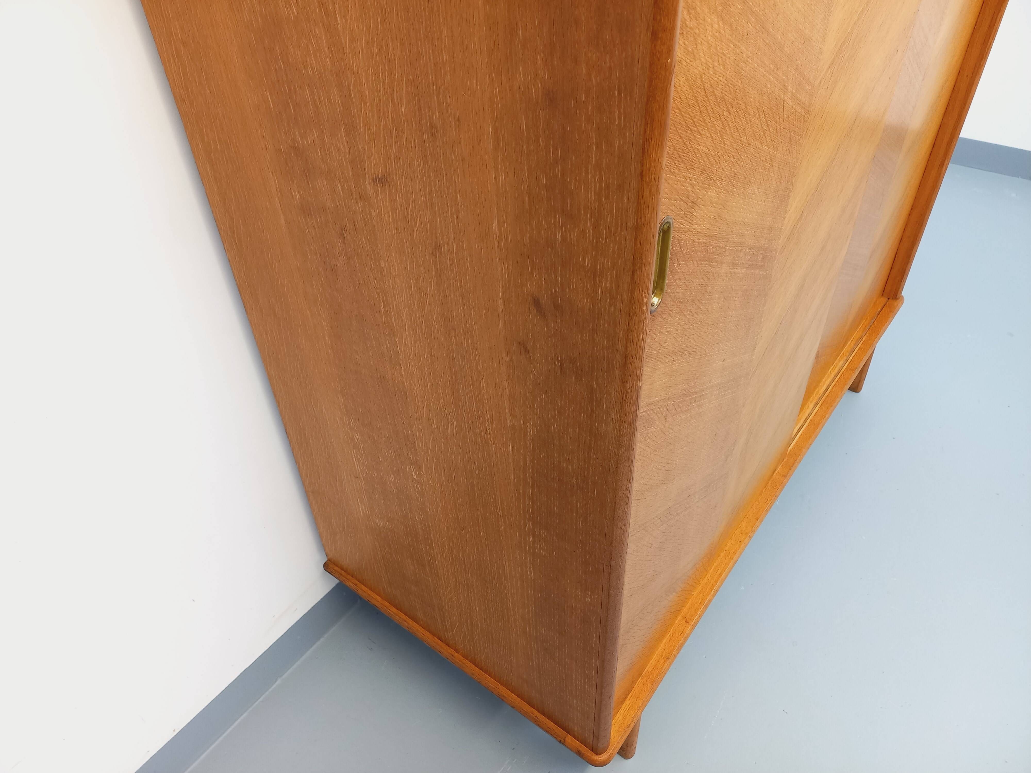 Vintage oak wardrobe from the 1960s.