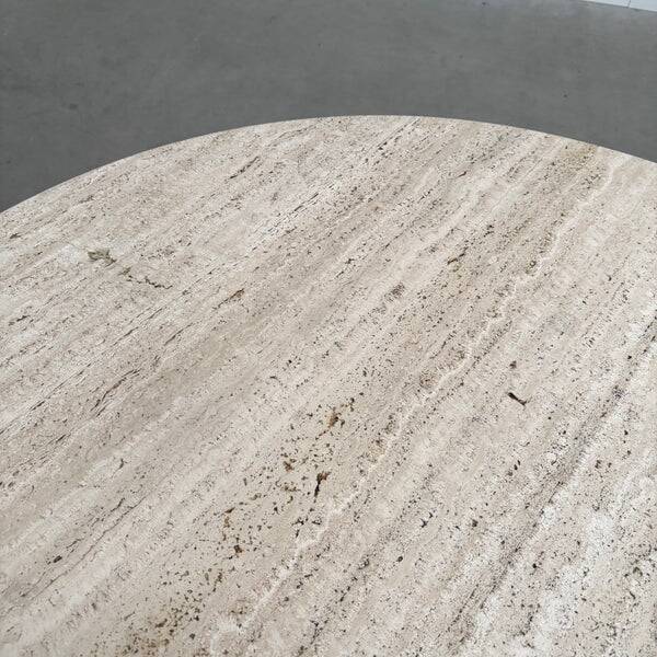 Round travertine coffee table, 1970s