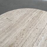 Round travertine coffee table, 1970s
