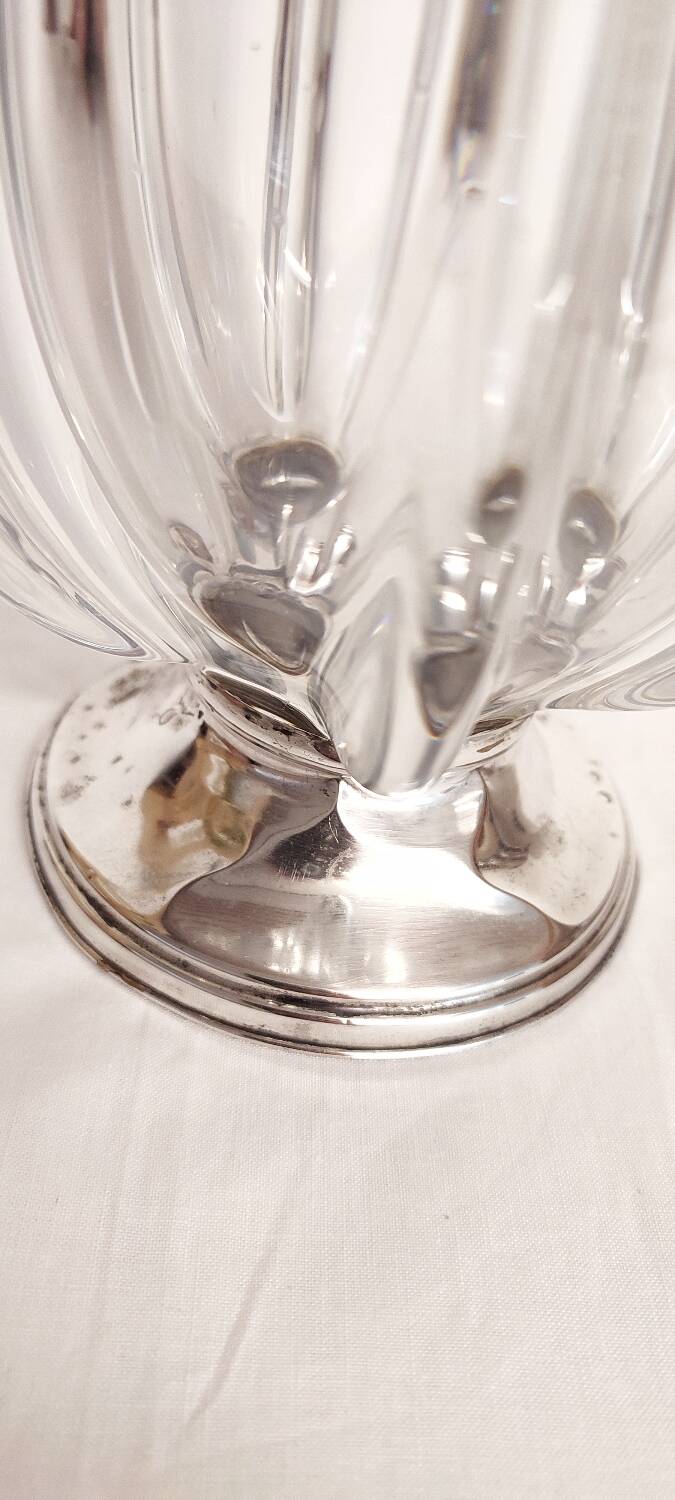 Jarrón de cristal transparente. Spain,1970s.