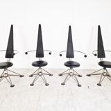 Unique high back dining chairs, 1970s