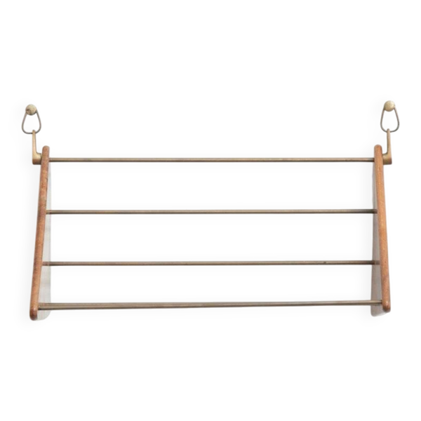 Étagère murale en noyer par Carl Auböck, années 1950