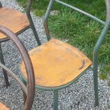 Set de 7 chaises de René Herbst métalliques assises bois