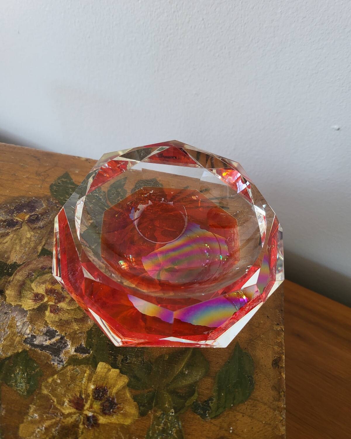 Crystal paperweight tray