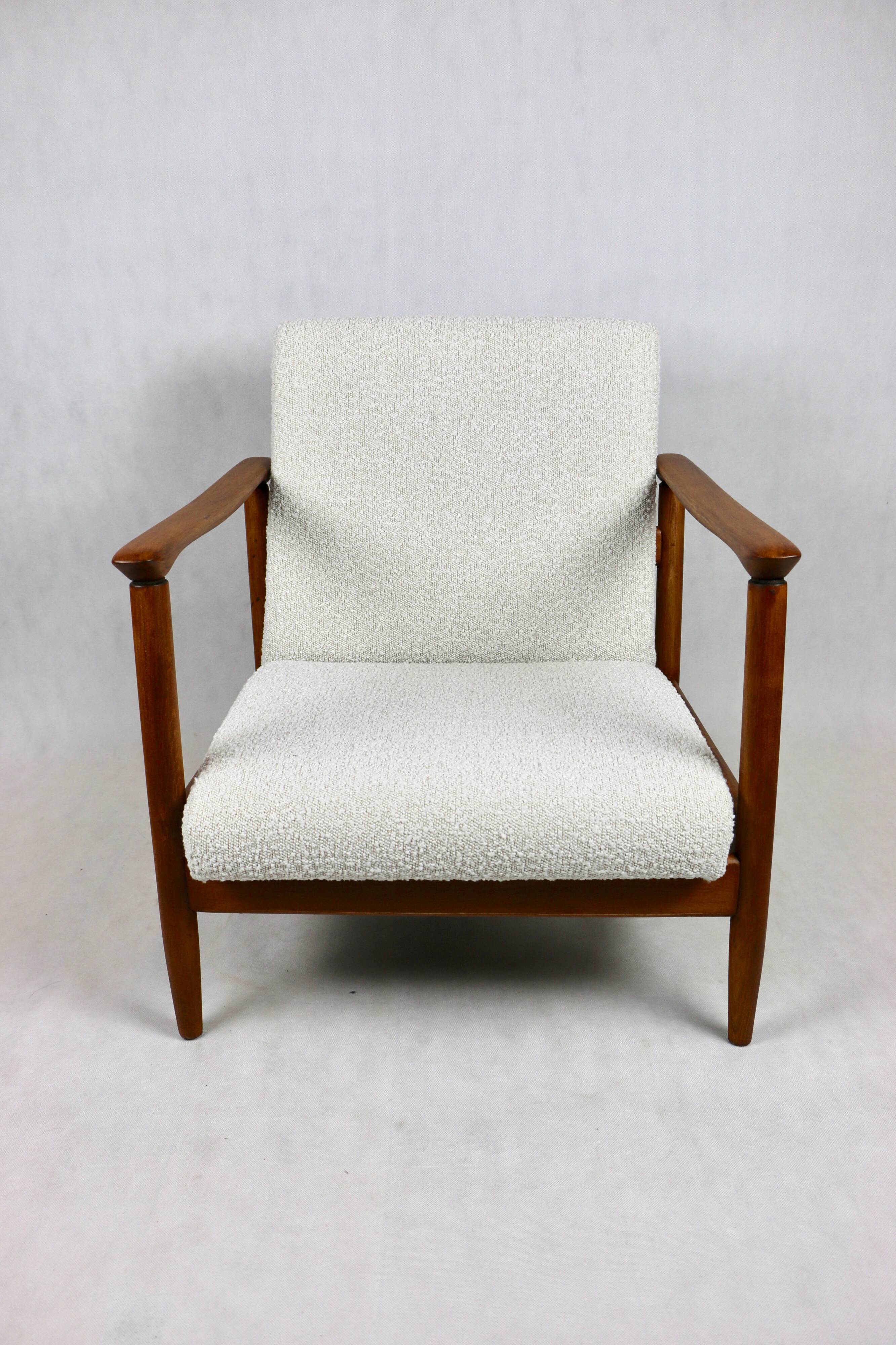 Fauteuil en laine bouclée, années 1970