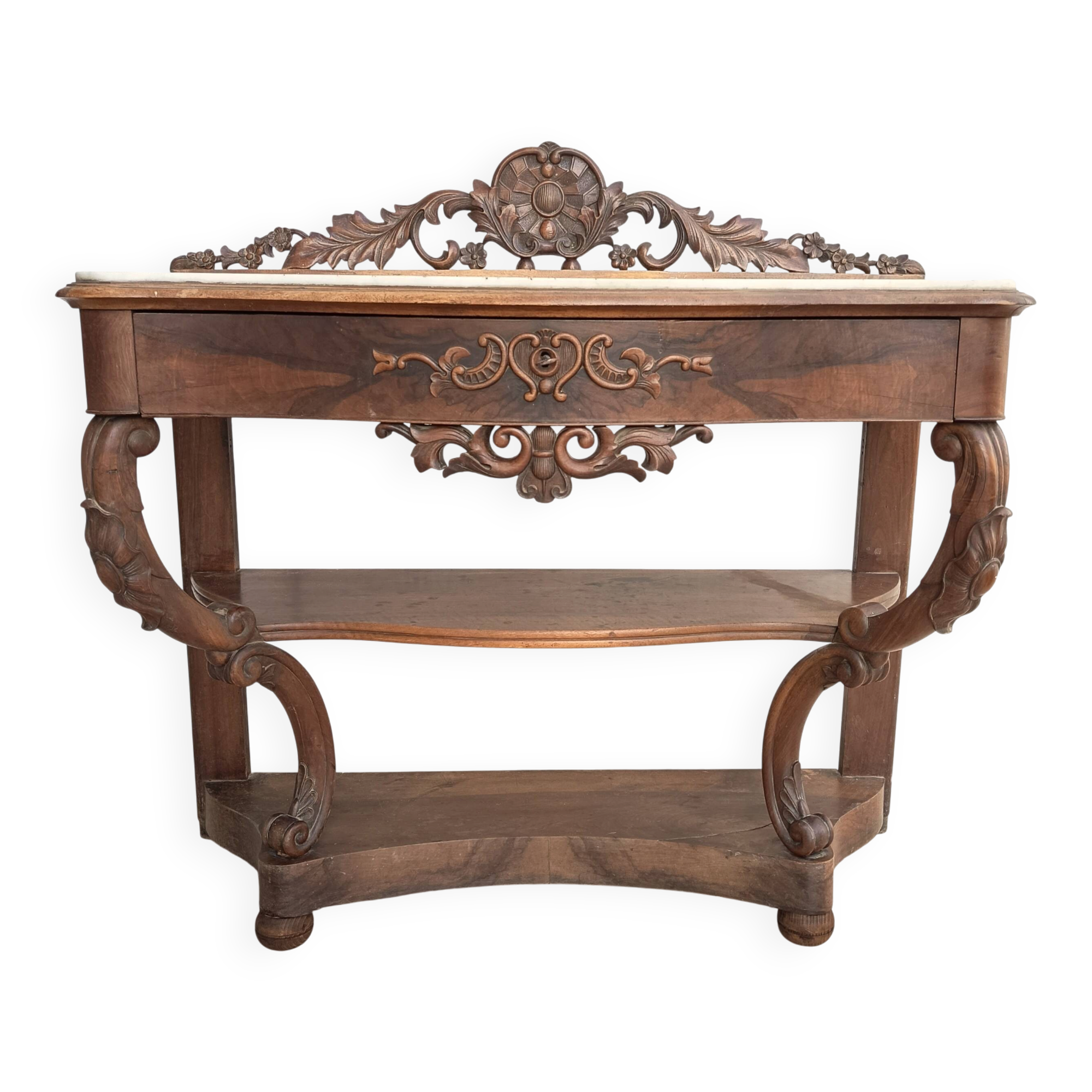 Console from the Napoleonic III era in walnut.