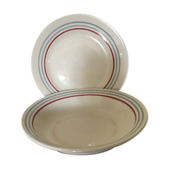 Deep dish and flat plate Moulin des Loups Stanislas model
