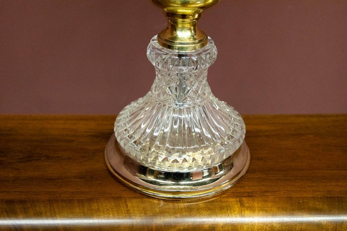 Lampe de table en verre Art Déco, Pologne, milieu du XXe siècle.