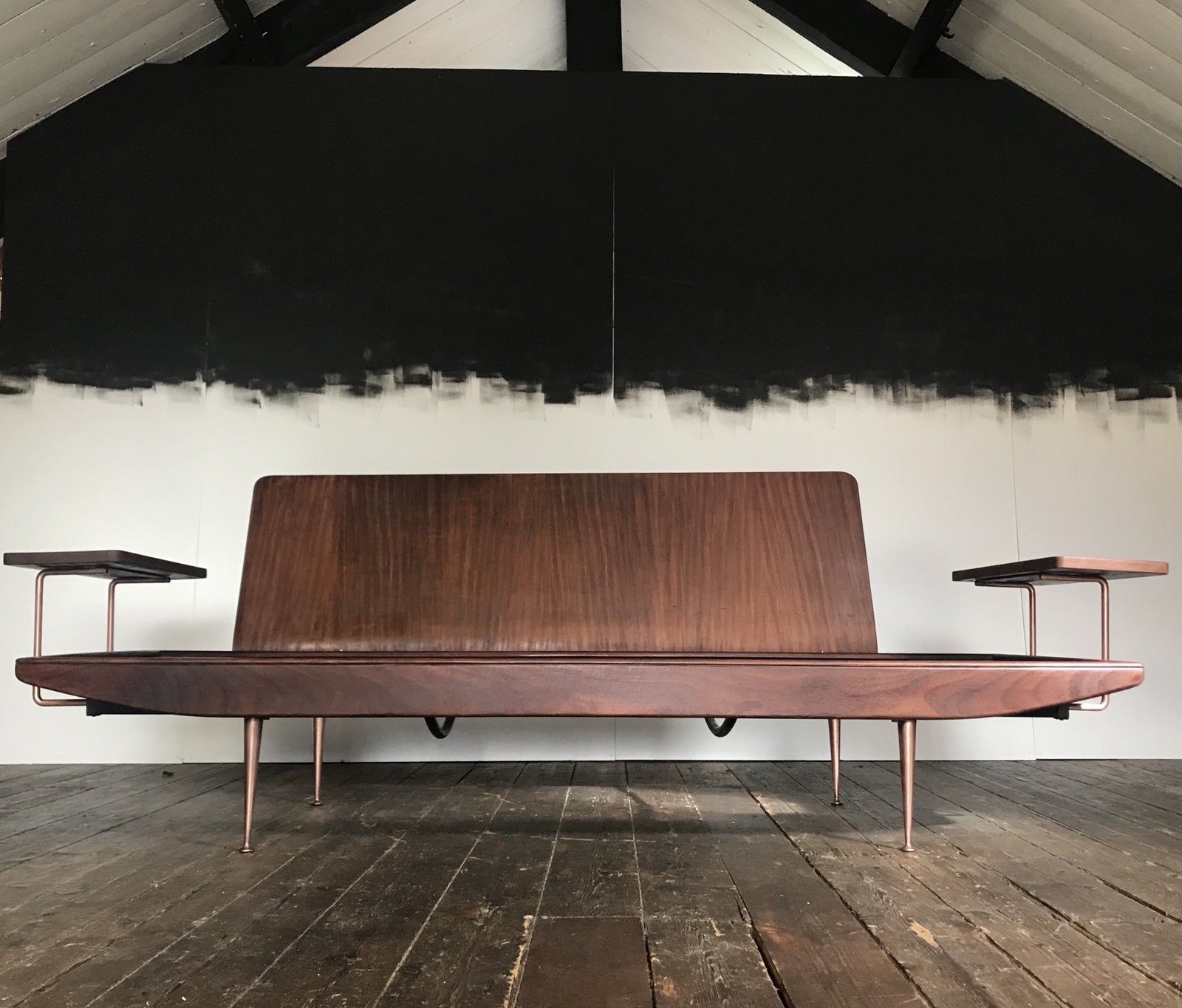 Sofa Walnut copper Wentworth Toothill years 50/60