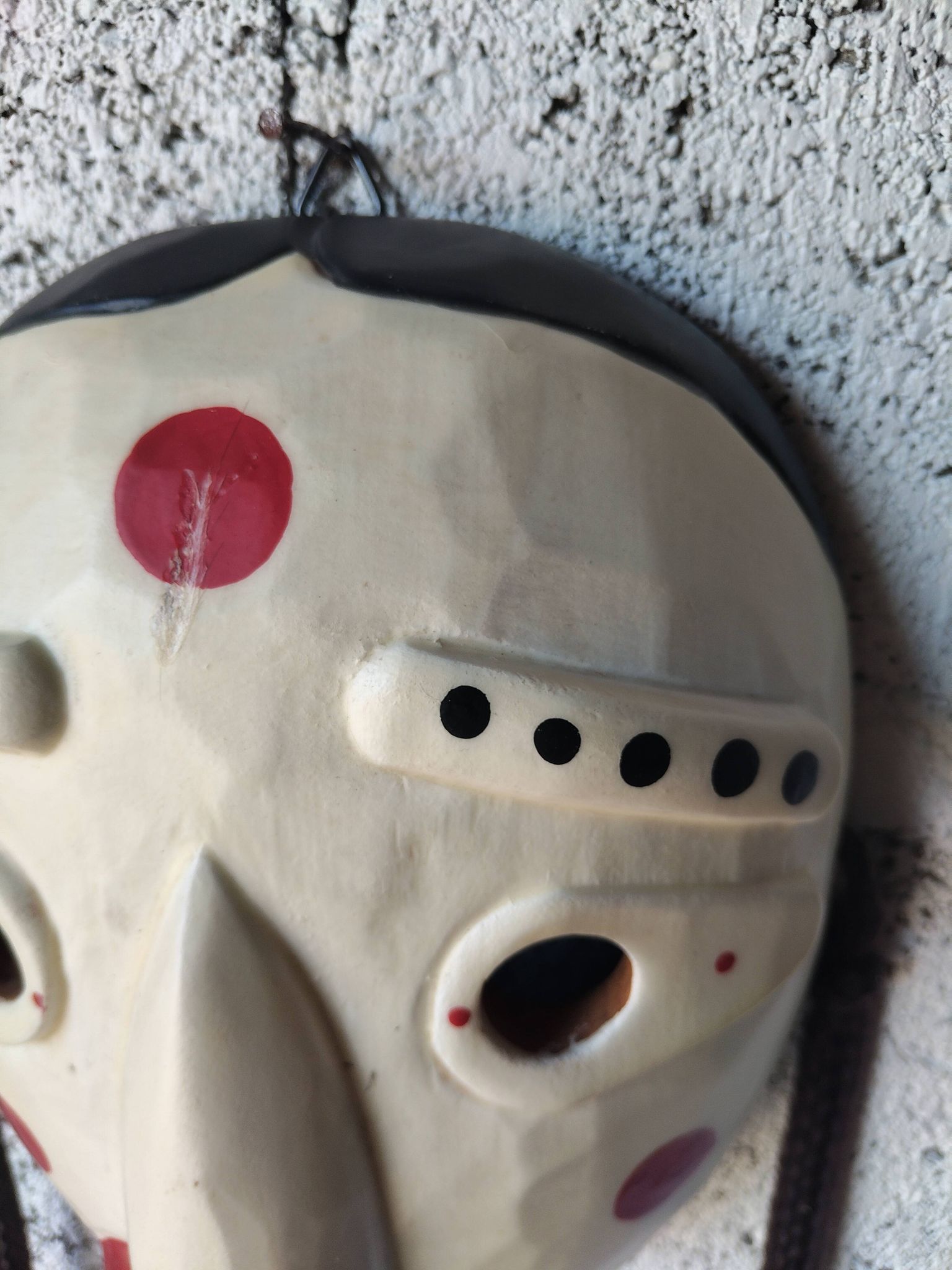 Masque coréen en bois – Souvenir de voyage – Décoration murale artisan