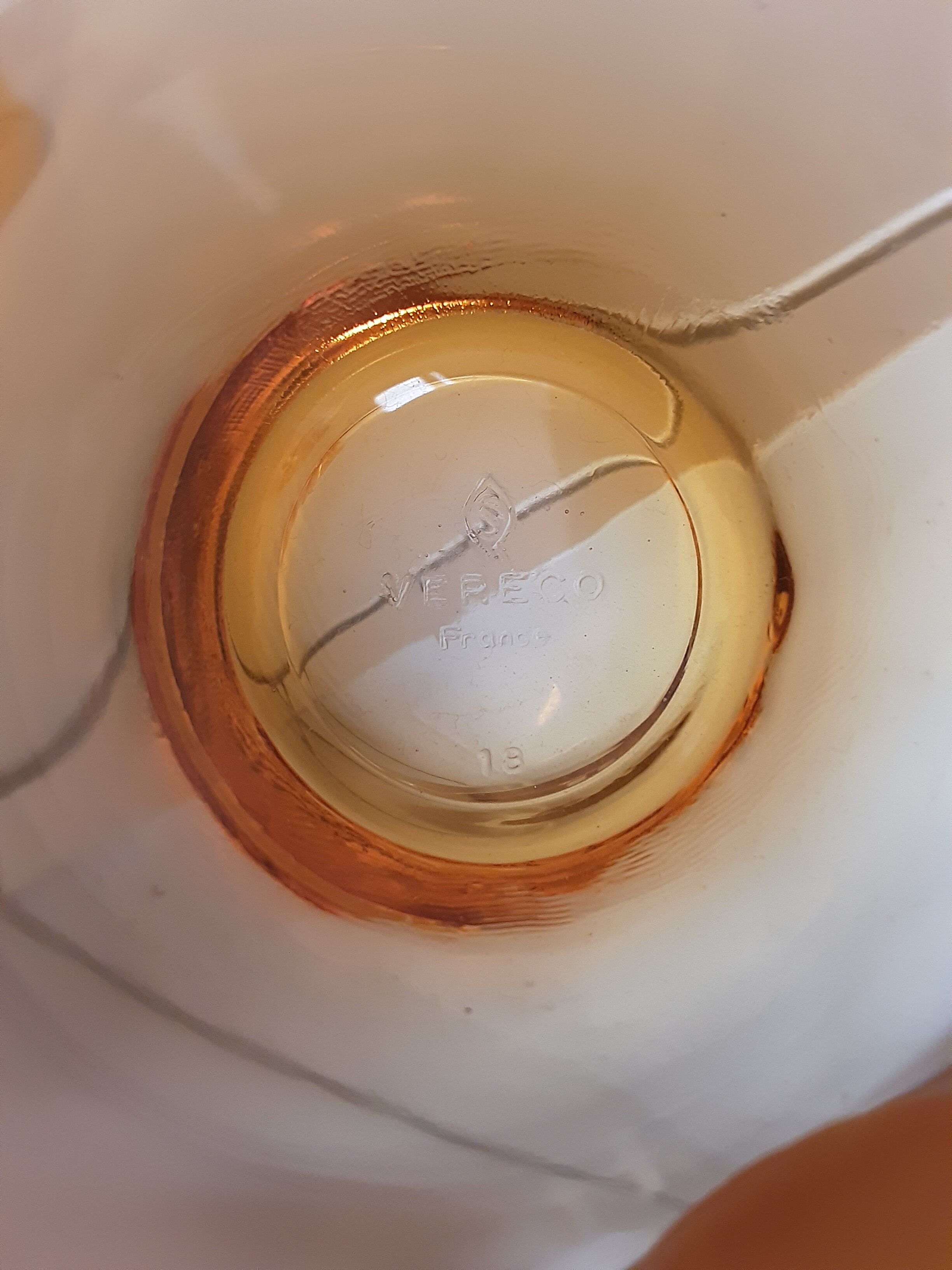 Lot de 3 verres vereco ambre