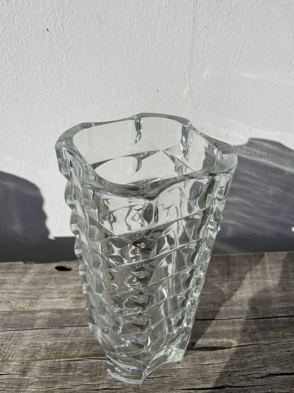 Classic clear thick glass vase