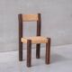 Ensemble de six chaises de salle à manger françaises Chunky Rush du milieu du siècle