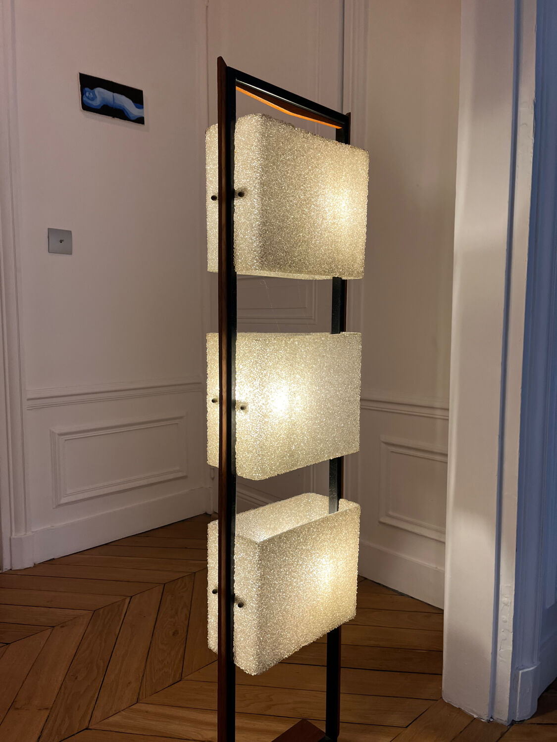 Arlus Steel and Teak House Lamp