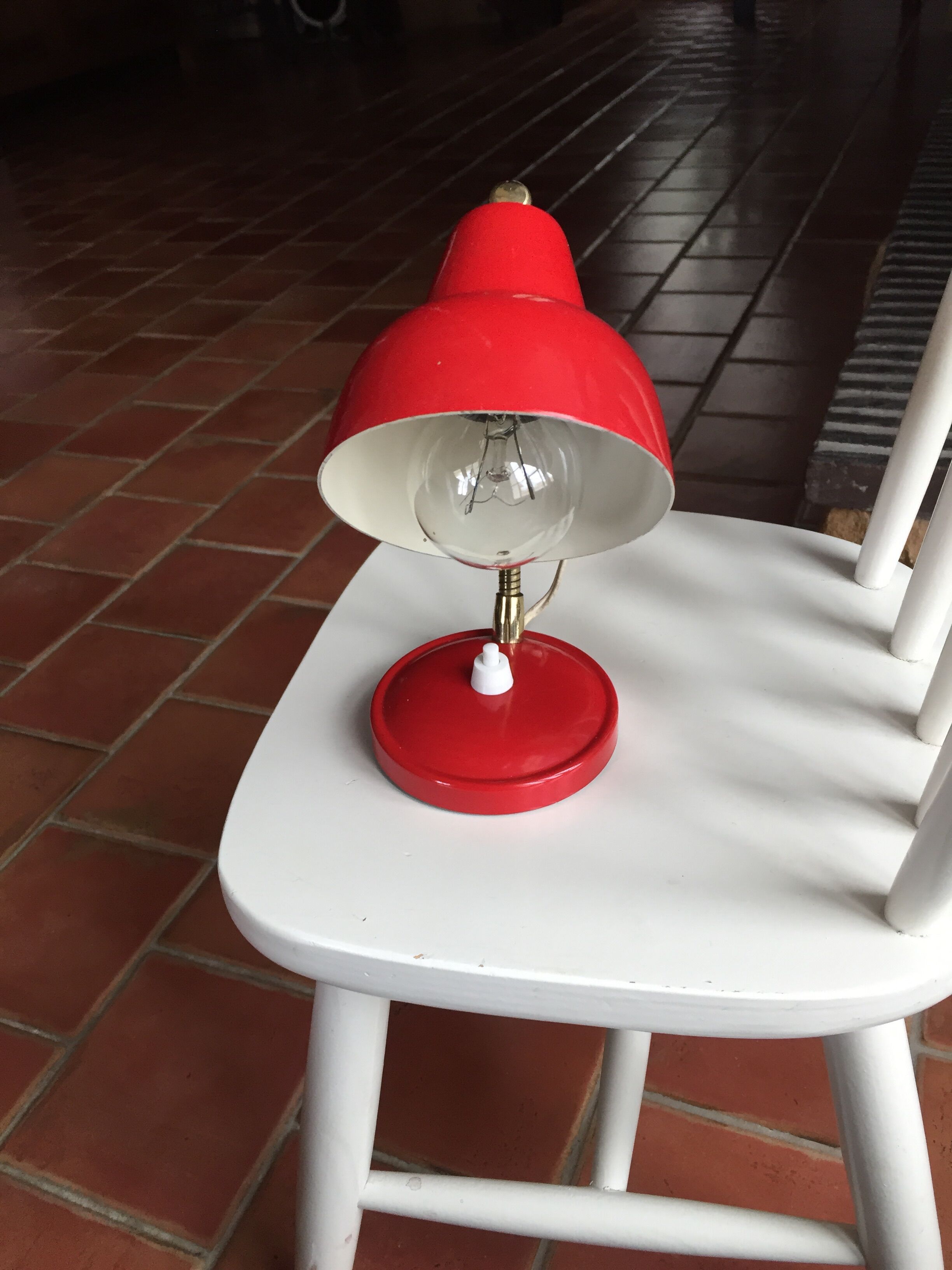 Red table lamp 50s