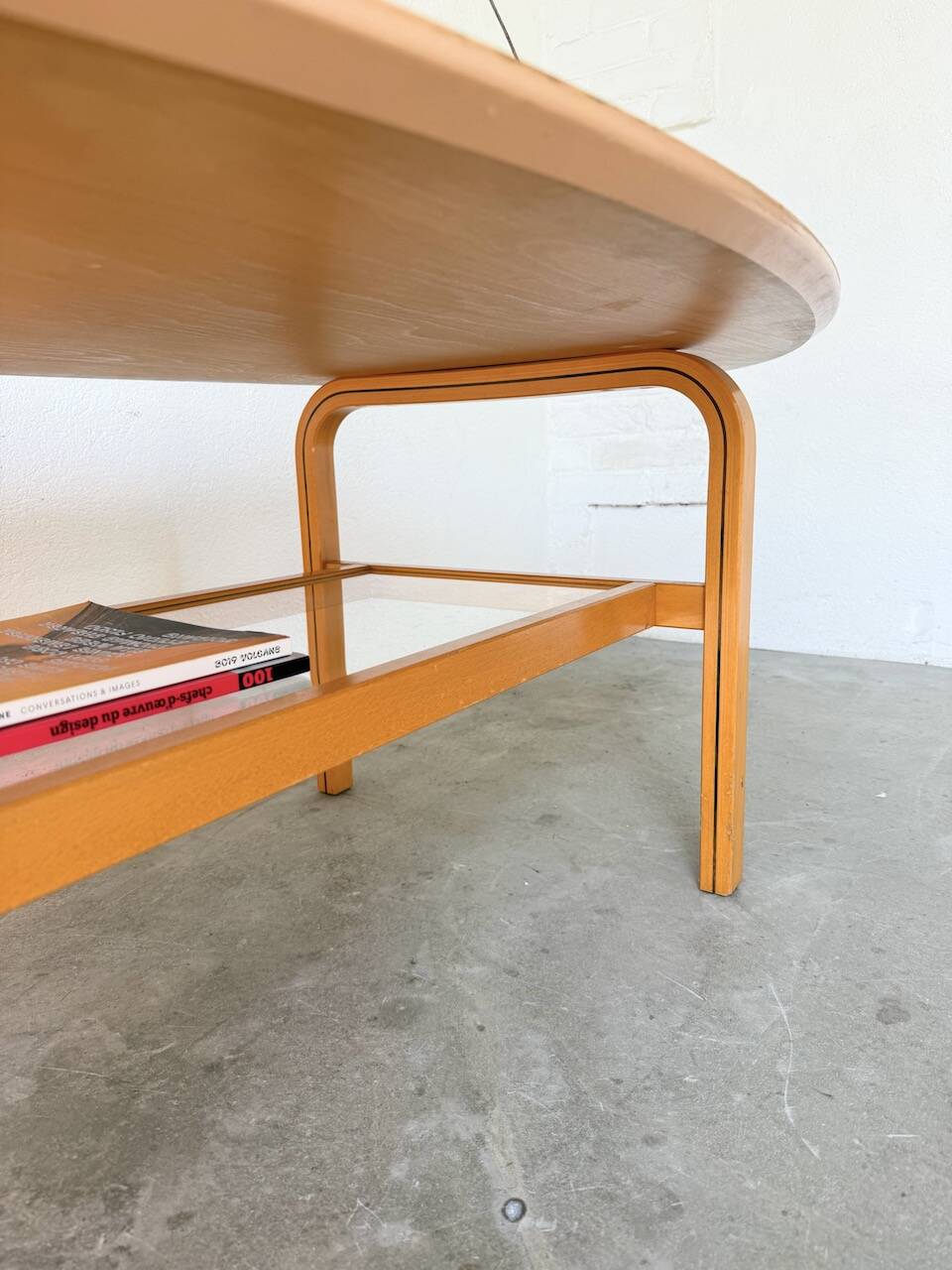 Oval coffee table beech 1980 Aalto Ikea