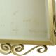 Hollywood regency mirror gold metal faceted mid-century 74cm