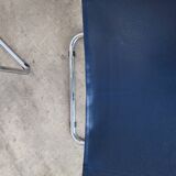Set of 2 Vintage Mart Stam Style S34 Chair: Blue Leather, Bauhaus Design