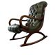 Antique green vintage Chesterfield rocking chair