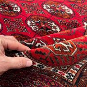 Antique Turkmen Tekke main carpet, 302x245 cm Turkoman Bokhara red black 2504