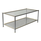 Chrome, gold and glass coffee table, 1970.