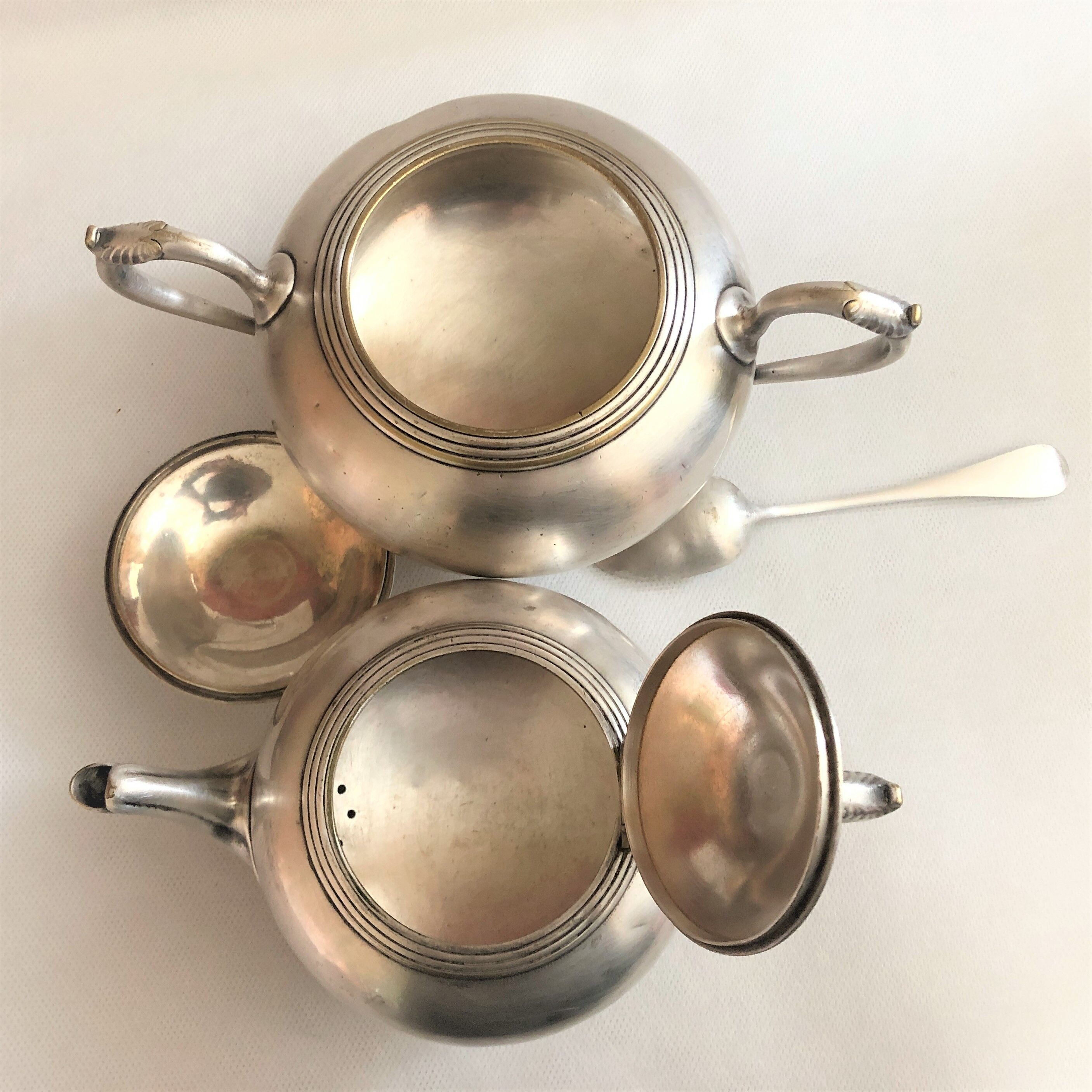 Vintage Buenos Aires silver metal coffee tea set with hallmarks