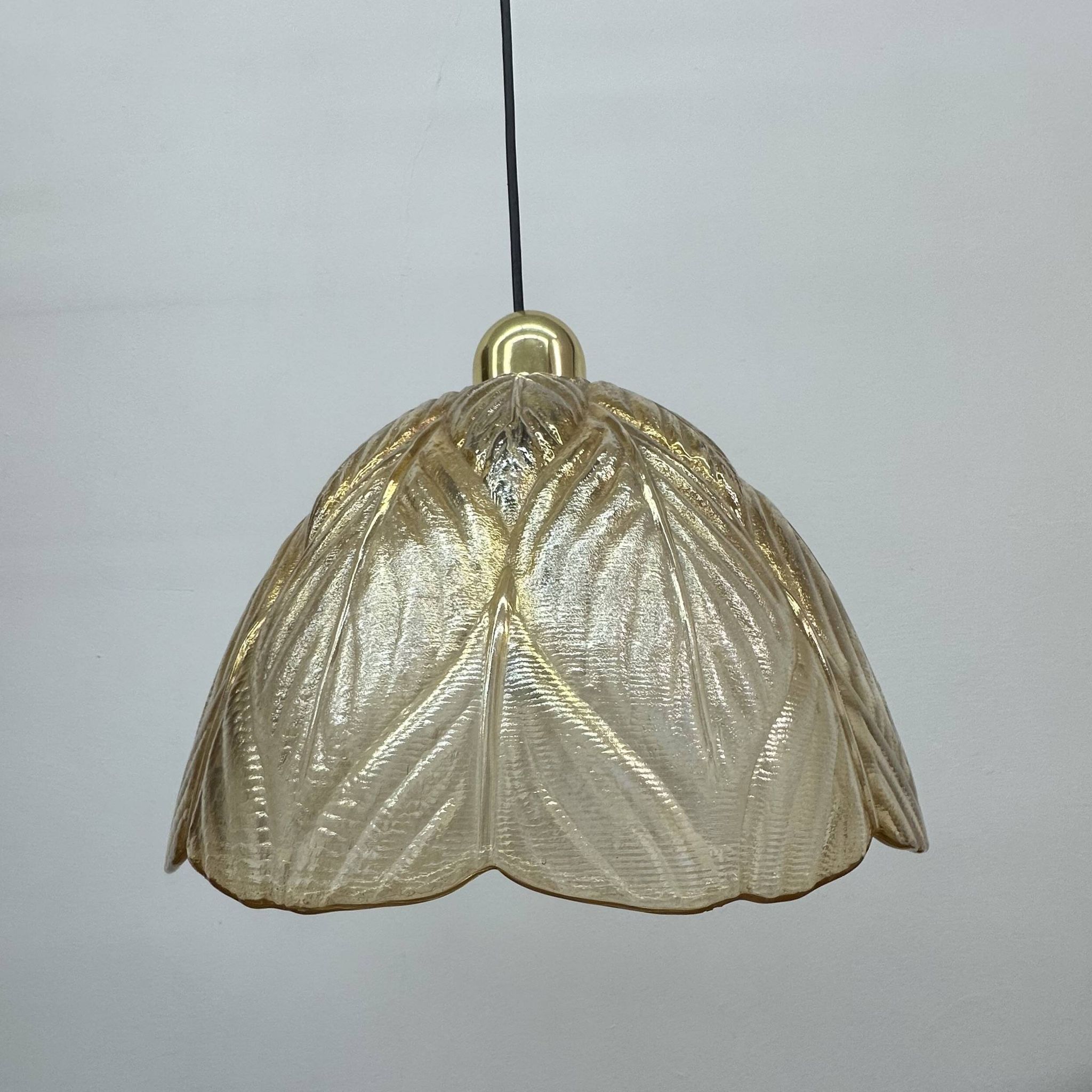 Peil & Putzer glass leaf hanging lamp , 1970’s