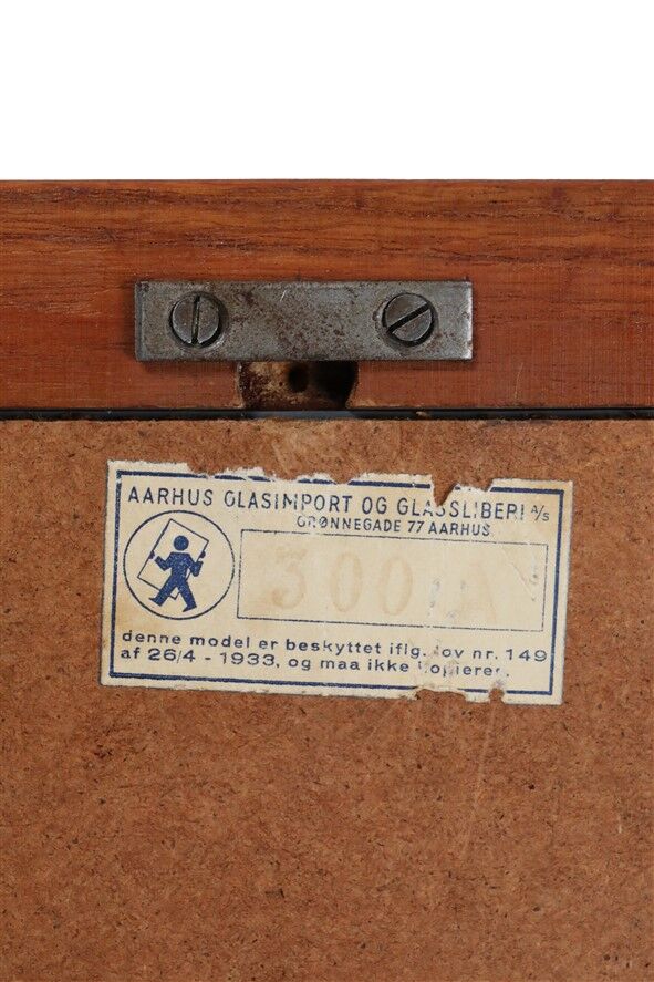 Filigree mid-century teak mirror by Aarhus Glasimport og Glassliberi A/S / Danish modern design / 1960s / 1970s