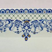 Gien, vegetable dish, soup tureen and its lid in fine earthenware, Rouen decoration.