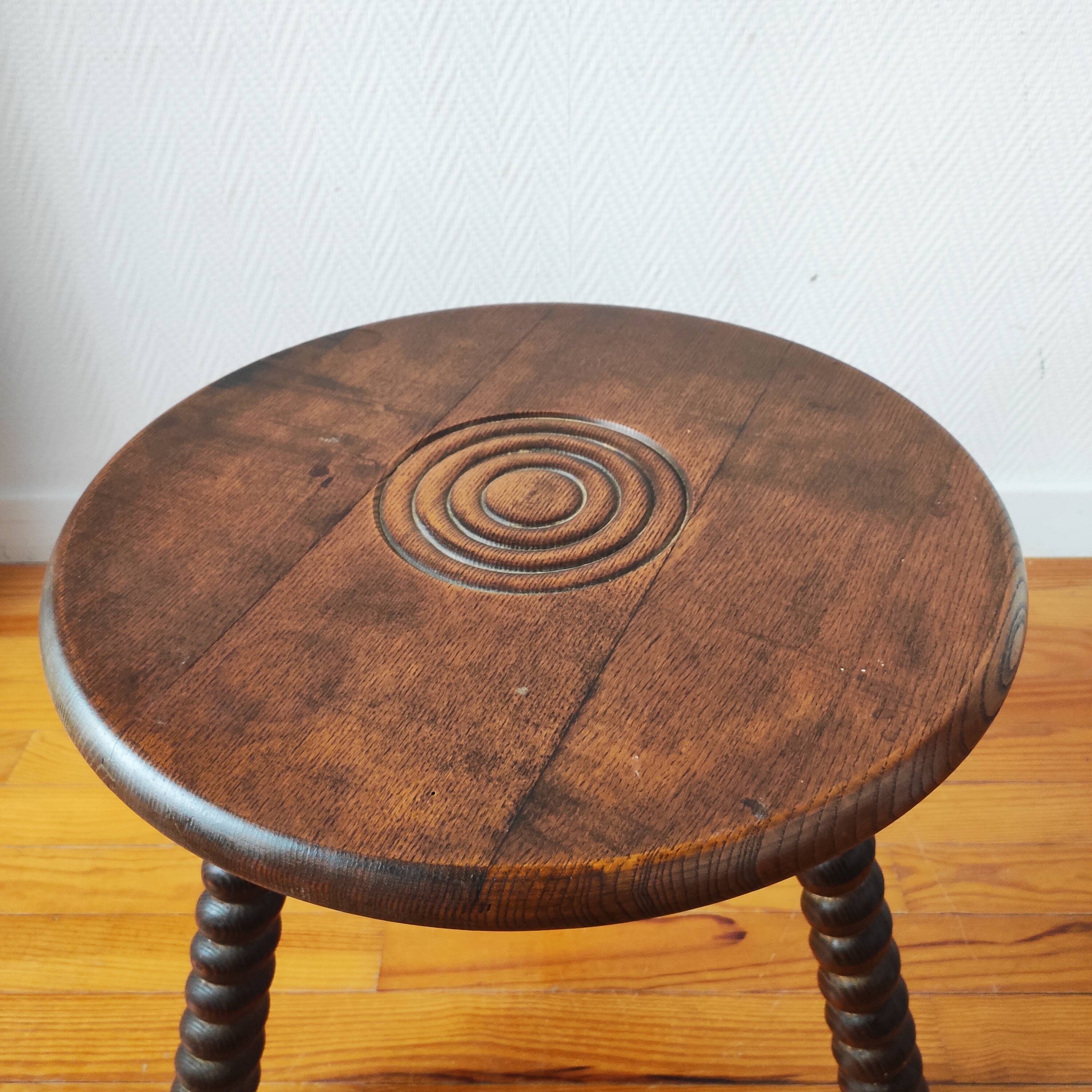 Brutalist tripod coffee table 1950