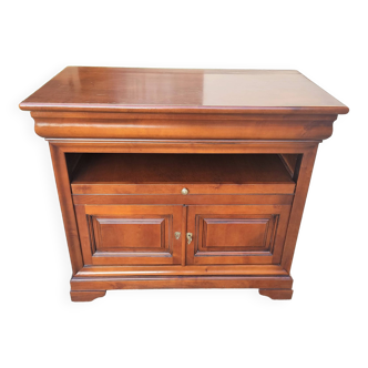Tv cabinet 2 doors and 1 niche with Pull, in Cherry Solid Louis Philippe style.