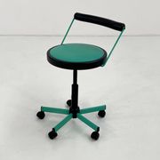 Turquoise adjustable office chair by Bieffeplast, 1980