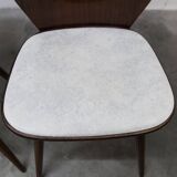 Suite de 6 chaises Baumann modèle 840 G2S finition acajou verni, 1963