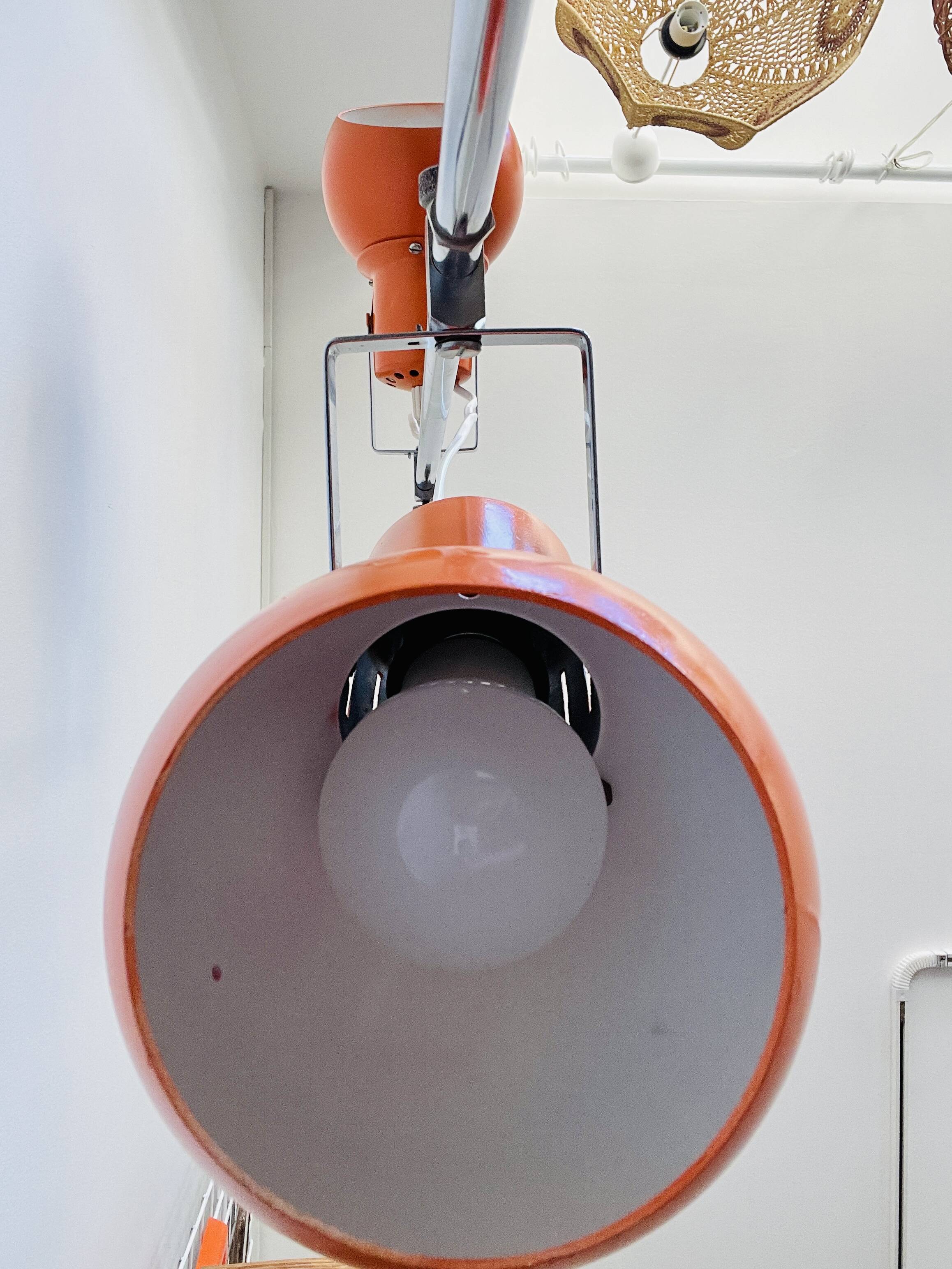 Lampadaire eyeball orange années 70