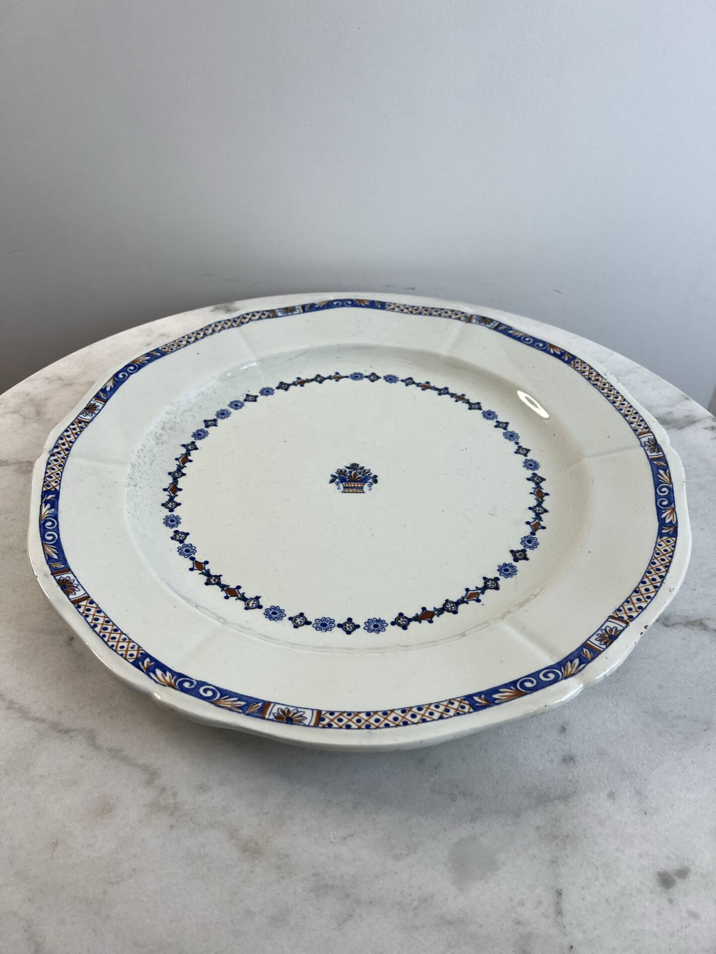 E Bourgeois, Rouen XVIII Collection, very large plate 41cm