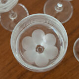 Set of engraved crystal white wine glasses – Elegant vintage glasses