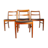 Set of 4 Danish teak and leather chairs, model 430, by Arne Vodder, 1960