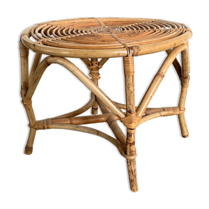table basse ronde bambous
