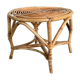 Round coffee table bamboo and wicker circa 70