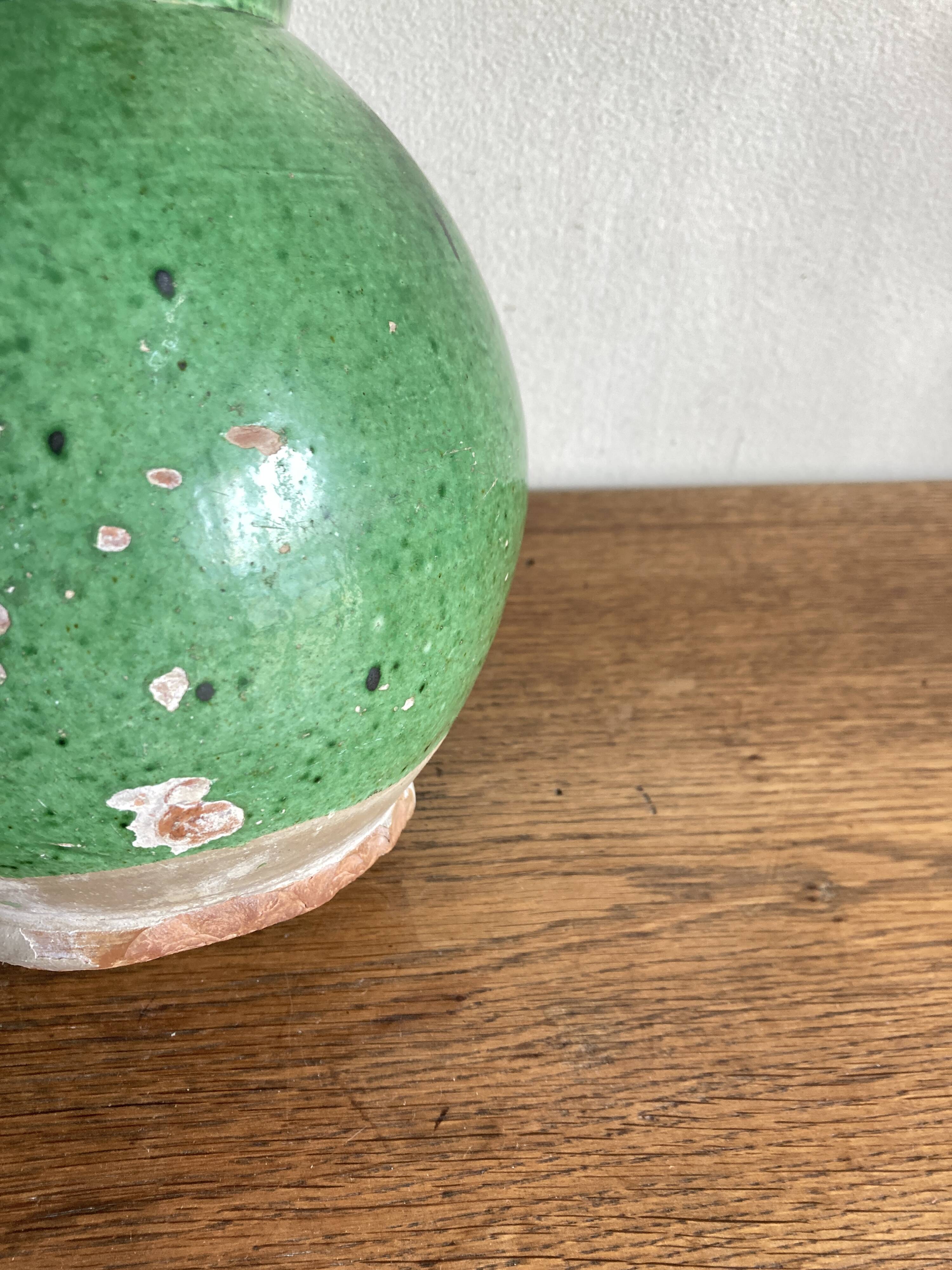 Vase pitcher Sicily Italy in glazed earthenware folk art 1950