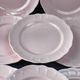 8 vintage dessert plates Salins powder pink