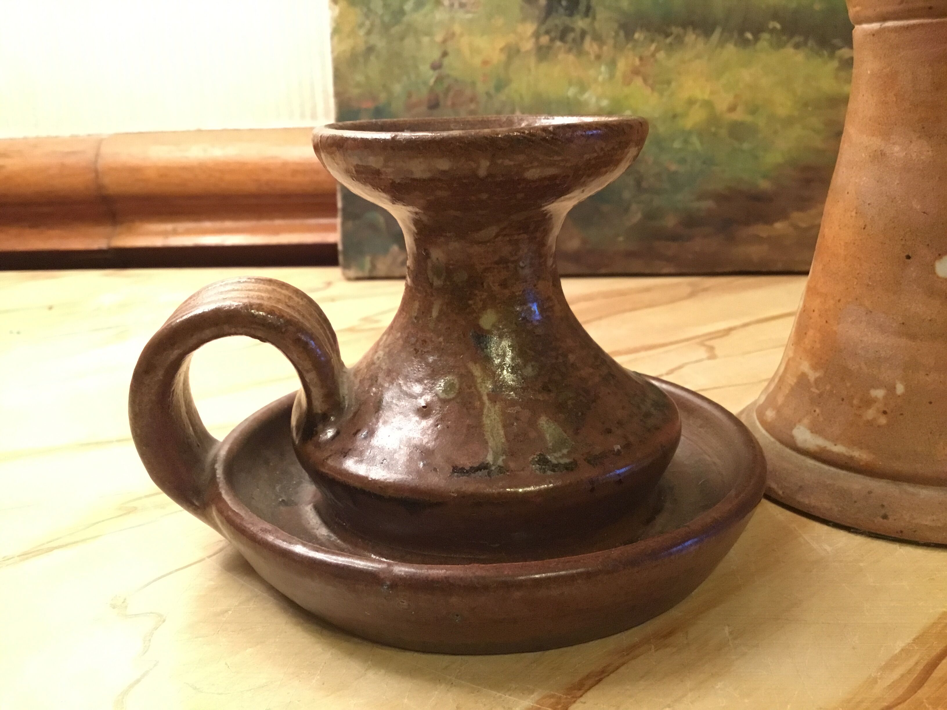 Vintage sandstone candlesticks